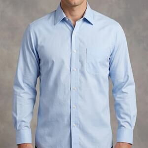Brooks Brothers Men's Madison Fit Dress Shirt Blue Supima Cotton Non-Iron 16.5 3